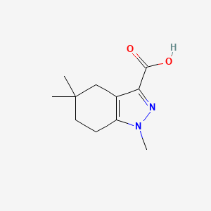 molecular formula C11H16N2O2 B13588853 1,5,5-trimethyl-4,5,6,7-tetrahydro-1H-indazole-3-carboxylic acid 