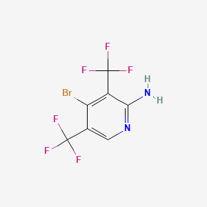 molecular formula C7H3BrF6N2 B13588895 4-Bromo-3,5-bis(trifluoromethyl)pyridin-2-amine 