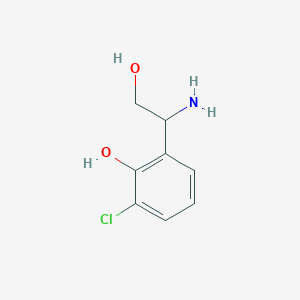molecular formula C8H10ClNO2 B13588904 2-(1-Amino-2-hydroxyethyl)-6-chlorophenol 