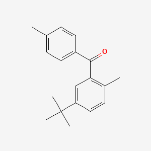 molecular formula C19H22O B1358894 2,4'-Dimethyl-5-tert-butylbenzophenone 