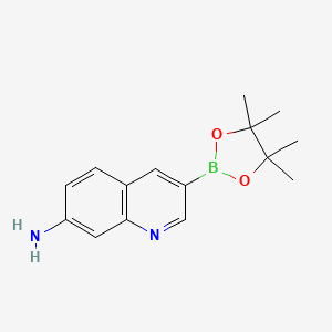 molecular formula C15H19BN2O2 B13589020 3-(4,4,5,5-Tetramethyl-1,3,2-dioxaborolan-2-yl)quinolin-7-amine 