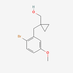 molecular formula C12H15BrO2 B13589048 (1-(2-Bromo-5-methoxybenzyl)cyclopropyl)methanol 