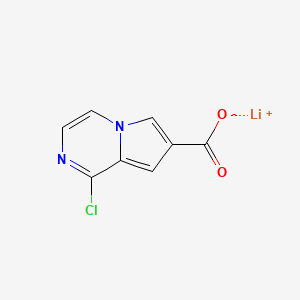 molecular formula C8H4ClLiN2O2 B13589056 Lithium(1+)1-chloropyrrolo[1,2-a]pyrazine-7-carboxylate 