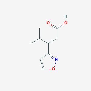 molecular formula C9H13NO3 B13589063 4-Methyl-3-(1,2-oxazol-3-yl)pentanoicacid 