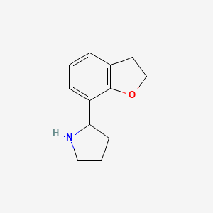 molecular formula C12H15NO B13589071 2-(2,3-Dihydro-1-benzofuran-7-yl)pyrrolidine 