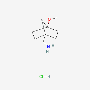 molecular formula C9H18ClNO B13589073 1-{4-Methoxybicyclo[2.2.1]heptan-1-yl}methanaminehydrochloride 