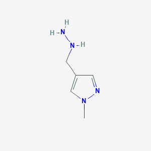 molecular formula C5H10N4 B13589079 4-(hydrazinylmethyl)-1-methyl-1H-pyrazole 