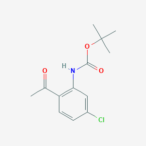 molecular formula C13H16ClNO3 B13589092 Tert-butyl N-(2-acetyl-5-chlorophenyl)carbamate 