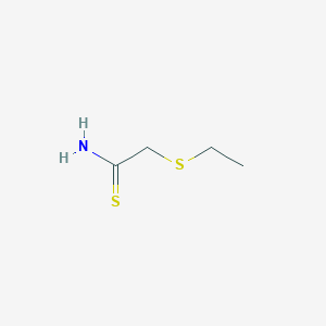 molecular formula C4H9NS2 B13589211 2-(Ethylthio)ethanethioamide 