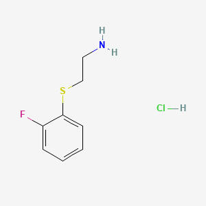 molecular formula C8H11ClFNS B13589230 2-[(2-Fluorophenyl)sulfanyl]ethan-1-aminehydrochloride 