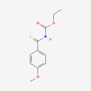 molecular formula C11H13NO3S B13589313 ethyl N-(4-methoxybenzenecarbothioyl)carbamate 