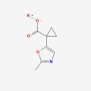 molecular formula C8H8KNO3 B13589373 Potassium1-(2-methyl-1,3-oxazol-5-yl)cyclopropane-1-carboxylate 