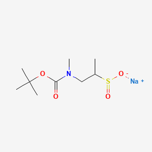 molecular formula C9H18NNaO4S B13589375 Sodium1-{[(tert-butoxy)carbonyl](methyl)amino}propane-2-sulfinate 