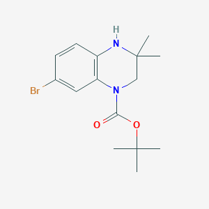molecular formula C15H21BrN2O2 B13589385 Tert-butyl 7-bromo-3,3-dimethyl-1,2,3,4-tetrahydroquinoxaline-1-carboxylate 