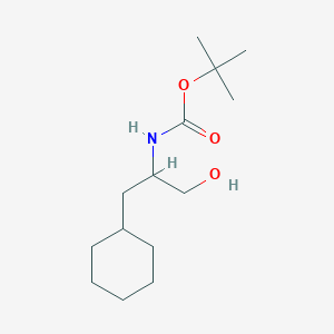 molecular formula C14H27NO3 B13589411 tert-butyl N-(1-cyclohexyl-3-hydroxypropan-2-yl)carbamate 