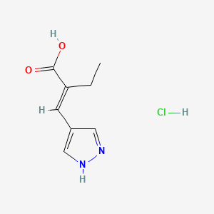 molecular formula C8H11ClN2O2 B13589427 (2E)-2-[(1H-pyrazol-4-yl)methylidene]butanoicacidhydrochloride 