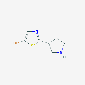 molecular formula C7H9BrN2S B13589429 5-Bromo-2-(pyrrolidin-3-yl)thiazole 