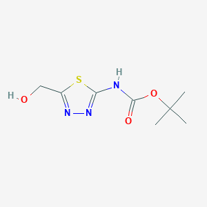 molecular formula C8H13N3O3S B13589444 Tert-butyl (5-(hydroxymethyl)-1,3,4-thiadiazol-2-yl)carbamate 