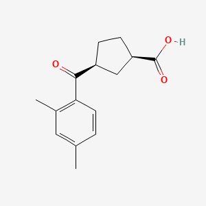 molecular formula C15H18O3 B1358946 cis-3-(2,4-Dimethylbenzoyl)cyclopentane-1-carboxylic acid CAS No. 732252-98-1