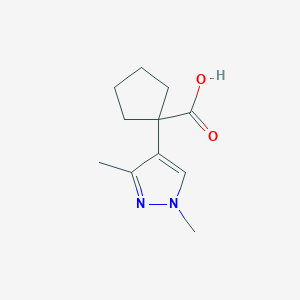 molecular formula C11H16N2O2 B13589464 1-(1,3-dimethyl-1H-pyrazol-4-yl)cyclopentane-1-carboxylic acid 