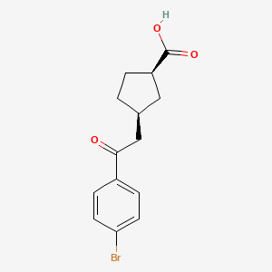 cis-3-[2-(4-Bromophenyl)-2-oxoethyl]cyclopentane-1-carboxylic acid