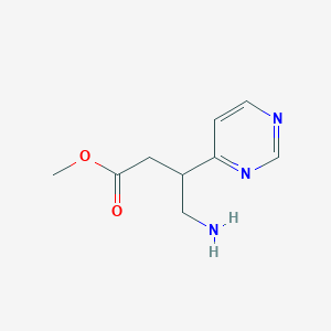 molecular formula C9H13N3O2 B13589479 Methyl 4-amino-3-(pyrimidin-4-yl)butanoate 