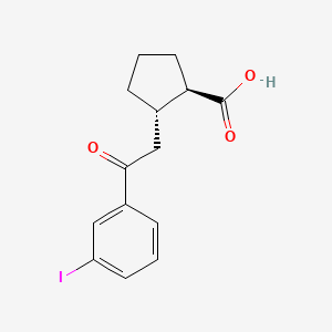 trans-2-[2-(3-Iodophenyl)-2-oxoethyl]cyclopentane-1-carboxylic acid