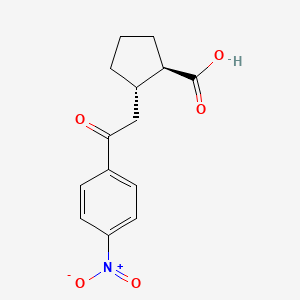 trans-2-[2-Oxo-2-(4-nitrophenyl)ethyl]cyclopentane-1-carboxylic acid