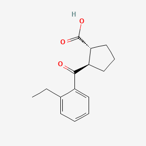 molecular formula C15H18O3 B1358951 trans-2-(2-Ethylbenzoyl)cyclopentane-1-carboxylic acid CAS No. 733740-93-7