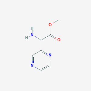 molecular formula C7H9N3O2 B13589521 Methyl 2-amino-2-(pyrazin-2-yl)acetate 