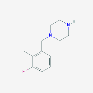 molecular formula C12H17FN2 B13589596 1-(3-Fluoro-2-methylbenzyl)piperazine 