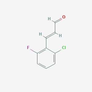 molecular formula C9H6ClFO B13589609 3-(2-Chloro-6-fluorophenyl)prop-2-enal 