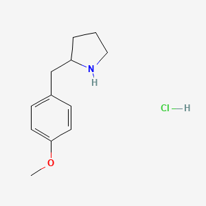 molecular formula C12H18ClNO B13589619 2-[(4-Methoxyphenyl)methyl]pyrrolidinehydrochloride CAS No. 66692-26-0
