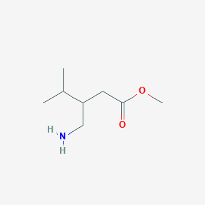 molecular formula C8H17NO2 B13589627 Methyl 3-(aminomethyl)-4-methylpentanoate 