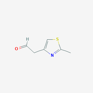 molecular formula C6H7NOS B13589629 4-Thiazoleacetaldehyde, 2-methyl- 
