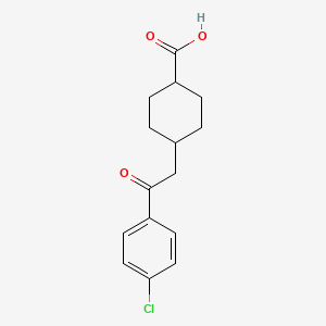 molecular formula C15H17ClO3 B1358966 cis-4-[2-(4-Chlorophenyl)-2-oxoethyl]-cyclohexane-1-carboxylic acid CAS No. 736136-53-1