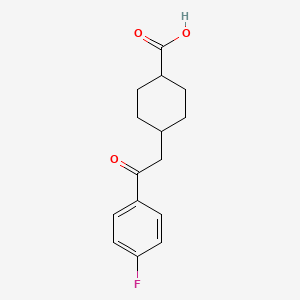 molecular formula C15H17FO3 B1358968 cis-4-[2-(4-Fluorophenyl)-2-oxoethyl]-cyclohexane-1-carboxylic acid CAS No. 736136-55-3