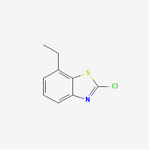 molecular formula C9H8ClNS B13589680 2-Chloro-7-ethyl-1,3-benzothiazole 