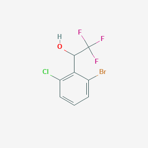 molecular formula C8H5BrClF3O B13589697 1-(2-Bromo-6-chlorophenyl)-2,2,2-trifluoroethan-1-ol 