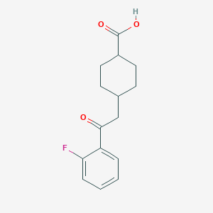 molecular formula C15H17FO3 B1358970 cis-4-[2-(2-Fluorophenyl)-2-oxoethyl]-cyclohexane-1-carboxylic acid CAS No. 736136-58-6