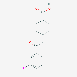 cis-4-[2-(3-Iodophenyl)-2-oxoethyl]-cyclohexane-1-carboxylic acid