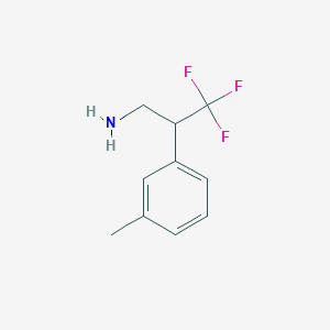 molecular formula C10H12F3N B13589714 3,3,3-Trifluoro-2-(m-tolyl)propan-1-amine 