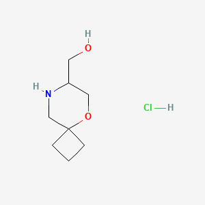 molecular formula C8H16ClNO2 B13589728 {5-Oxa-8-azaspiro[3.5]nonan-7-yl}methanolhydrochloride 