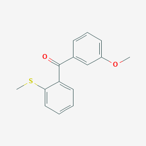 molecular formula C15H14O2S B1358978 3-Methoxy-2'-thiomethylbenzophenone CAS No. 750633-63-7