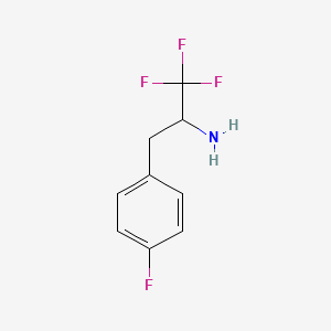 molecular formula C9H9F4N B13589791 1,1,1-Trifluoro-3-(4-fluorophenyl)propan-2-amine CAS No. 1737-29-7