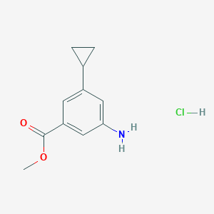 molecular formula C11H14ClNO2 B13589835 Methyl3-amino-5-cyclopropylbenzoatehydrochloride 