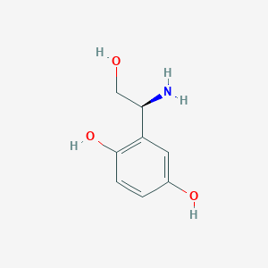 molecular formula C8H11NO3 B13589836 (s)-2-(1-Amino-2-hydroxyethyl)benzene-1,4-diol 