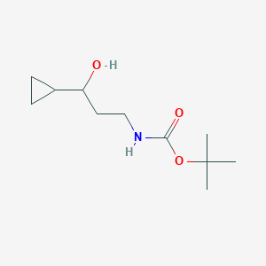 molecular formula C11H21NO3 B13589845 tert-butyl N-(3-cyclopropyl-3-hydroxypropyl)carbamate CAS No. 1822775-17-6