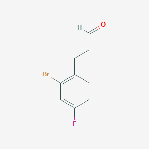 molecular formula C9H8BrFO B13589857 3-(2'-Bromo-4'-fluorophenyl)propionaldehyde 