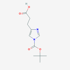 molecular formula C11H16N2O4 B13589893 1H-Imidazole-4-propanoic acid, 1-[(1,1-dimethylethoxy)carbonyl]- 